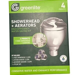 Greenlite Showerhead Aerator High Efficiency Water Saving Kit 4 Products